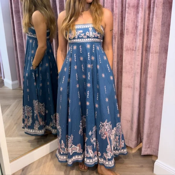 ALEMAIS Acacia printed linen midi dress - Picture 2 of 16